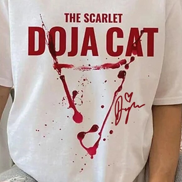 The Scarlet Tour T-Shirt | Doja Inspired Attention Graphic Pop Rap Tee 90 - Picture 2 of 5